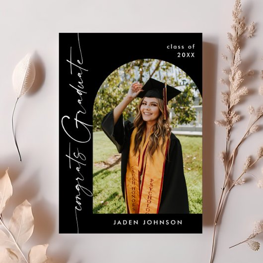 Modern Minimalistisch Afstudeerder PHOTO Graduatio Kaart