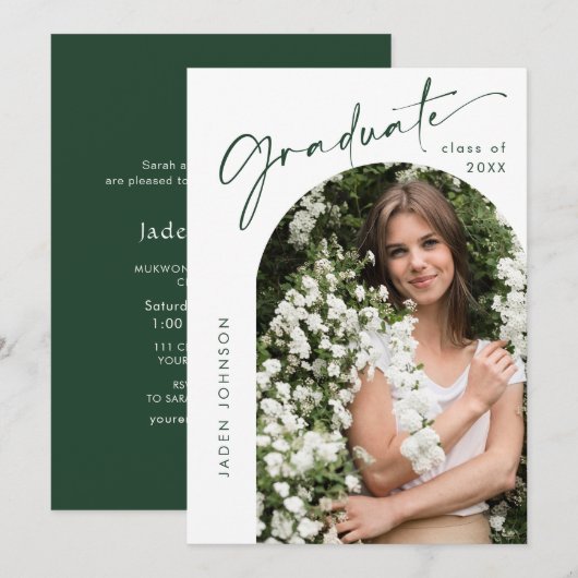 Modern Minimalistisch Afstudeerder PHOTO Graduatio Kaart (Voorkant / Achterkant)