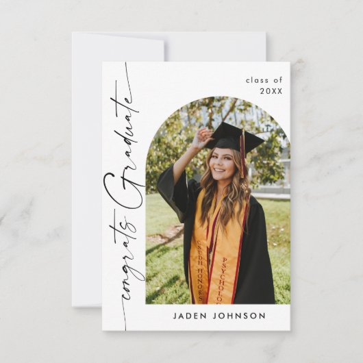 Modern Minimalistisch Afstudeerder PHOTO Graduatio Kaart (Voorkant)