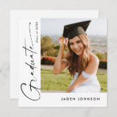 Modern Minimalistisch Afstudeerder PHOTO Graduatio Kaart (Voorkant / Achterkant)