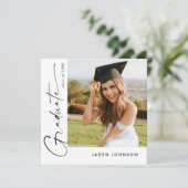 Modern Minimalistisch Afstudeerder PHOTO Graduatio Kaart (Staand voorkant)
