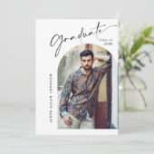 Modern Minimalistisch Afstudeerder PHOTO Graduatio Kaart (Staand voorkant)