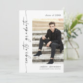 Modern Minimalistisch Afstudeerder PHOTO Graduatio Kaart (Staand voorkant)