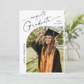 Modern Minimalistisch Afstudeerder PHOTO Graduatio Kaart (Staand voorkant)