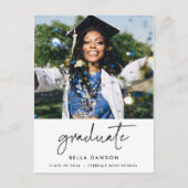 Modern minimalistisch afstuderen 2024 foto briefkaart (Voorkant)