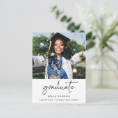 Modern minimalistisch afstuderen 2024 foto briefkaart (Staand voorkant)