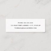 Modern minimalistisch afstuderen afstuderen naamka contactkaartje (Achterkant)