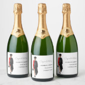 Modern minimalistisch Afstuderen cadeau Sparkling Wijnetiket (Flessen)