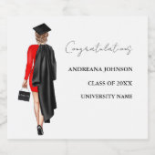 Modern minimalistisch Afstuderen cadeau Sparkling Wijnetiket (Enkel label)