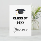Modern minimalistisch afstuderen kaart (Staand voorkant)