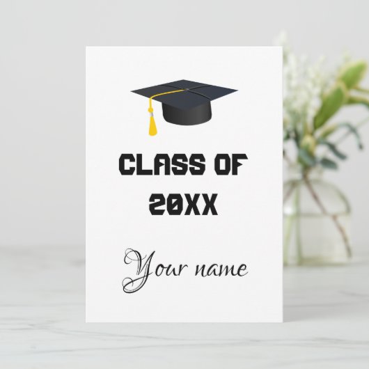 Modern minimalistisch afstuderen kaart (Staand voorkant)