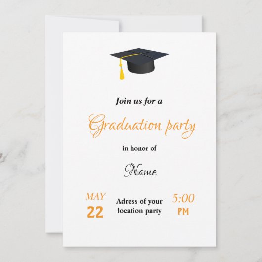 Modern minimalistisch afstuderen kaart (Achterkant)