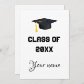 Modern minimalistisch afstuderen kaart (Voorkant / Achterkant)