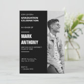Modern minimalistisch afstuderen kaart (Staand voorkant)