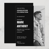 Modern minimalistisch afstuderen kaart (Voorkant / Achterkant)