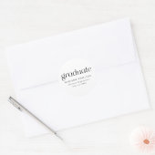 Modern minimalistisch Afstuderen Ronde Sticker (Envelop)