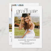 Modern minimalistisch Afstuderen voor fotocollage  Aankondiging (Voorkant / Achterkant)