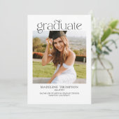 Modern minimalistisch Afstuderen voor fotocollage  Kaart (Staand voorkant)