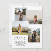 Modern minimalistisch Afstuderen voor fotocollage  Kaart (Achterkant)