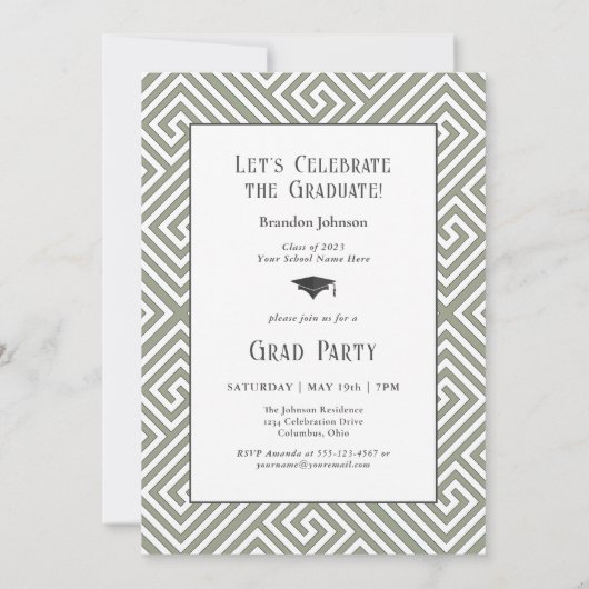 Modern minimalistisch Afstuderen voor foto's Kaart (Achterkant)