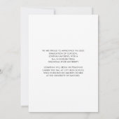 Modern minimalistisch Afstuderen zwart fotowit Aankondiging (Achterkant)