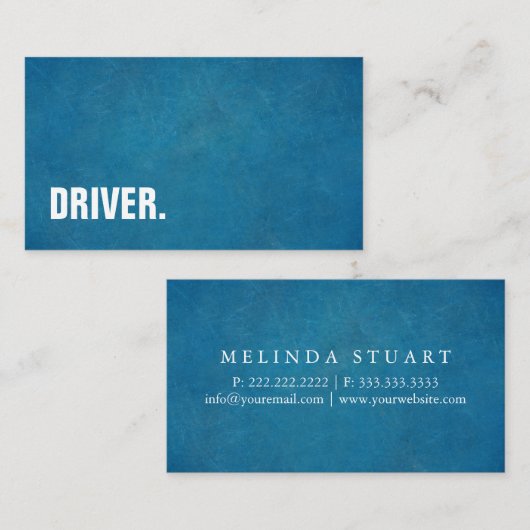 Modern minimalistisch alkboard DRIVER Professional Visitekaartje (Voorkant / Achterkant)