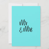 Modern Minimalistisch Aqua Vier met ons mee! Kaart (Achterkant)