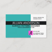 Modern Minimalistisch Aqua Zwart Visitekaartje (Voorkant)