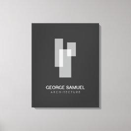 Modern Minimalistisch Architectenbureau Logo Canvas Afdruk