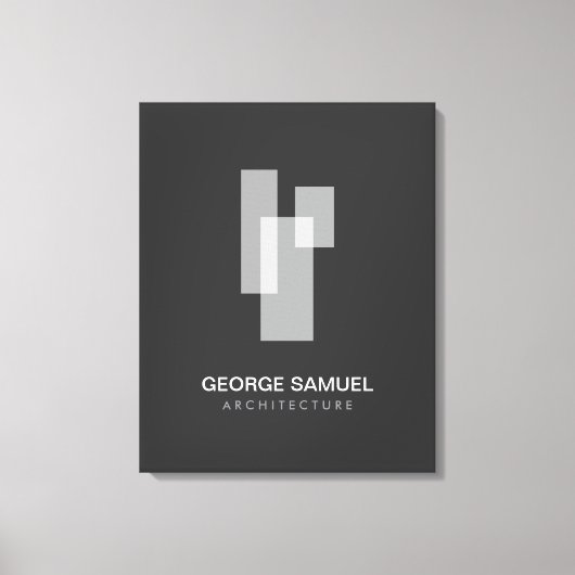 Modern Minimalistisch Architectenbureau Logo Canvas Afdruk (Voorkant)