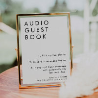Modern Minimalistisch Audio Gastenboek Trouwbord