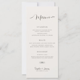 Modern minimalistisch avondmenu