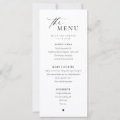 Modern minimalistisch avondmenu (Voorkant)