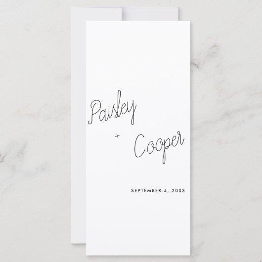 Modern minimalistisch avondmenu (Achterkant)