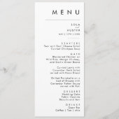 Modern minimalistisch avondmenu menu (Voorkant)