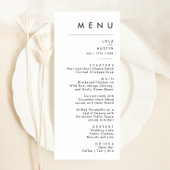 Modern minimalistisch avondmenu menu