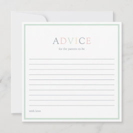 Modern minimalistisch Baby shower Advieskaart