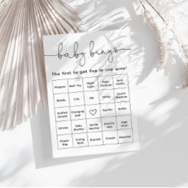 Modern minimalistisch Baby shower bingogame