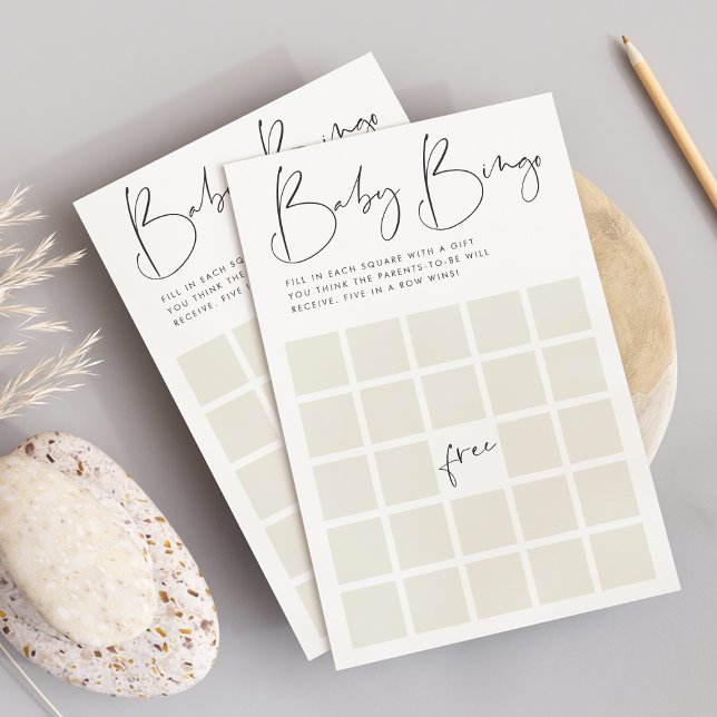 Modern minimalistisch Baby shower bingogame (Creator heeft geüpload)