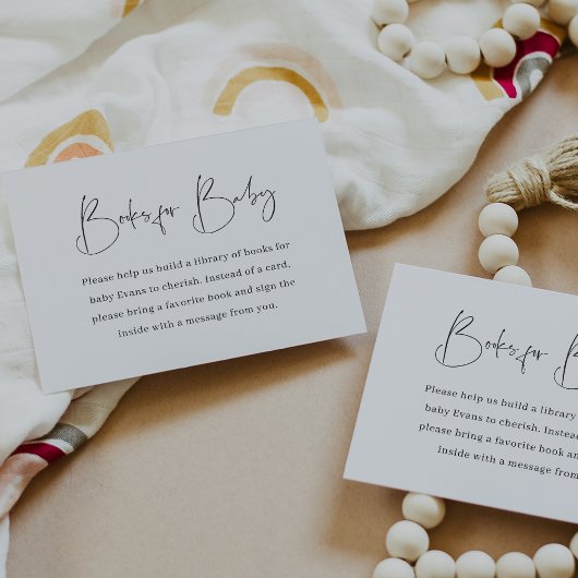 Modern Minimalistisch Baby shower Boek Aanvraag Informatiekaartje
