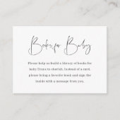 Modern Minimalistisch Baby shower Boek Aanvraag Informatiekaartje (Voorkant)