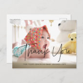 Modern minimalistisch Baby shower dank u Briefkaart (Voorkant / Achterkant)