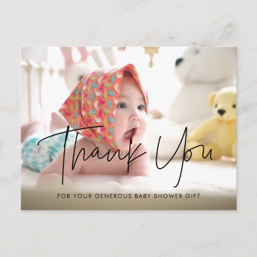 Modern minimalistisch Baby shower dank u Briefkaart (Voorkant)