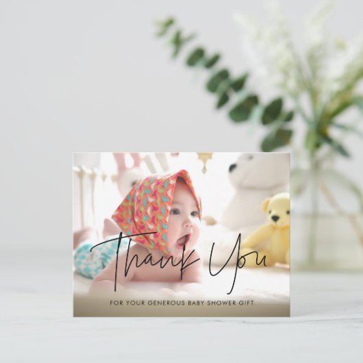 Modern minimalistisch Baby shower dank u Briefkaart (Staand voorkant)