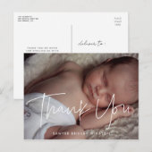 Modern minimalistisch Baby shower dank u Briefkaart (Voorkant / Achterkant)