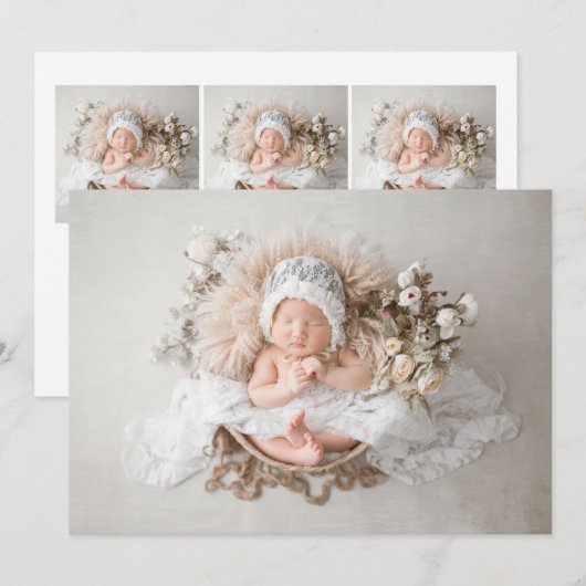 Modern minimalistisch Baby shower - Hartelijk dank Aankondiging (Voorkant / Achterkant)