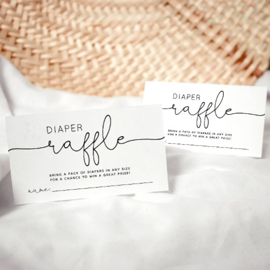 Modern minimalistisch Baby shower, luiertapes Informatiekaartje