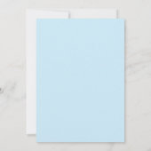 Modern minimalistisch Baby shower Oh Baby Blue Kaart (Achterkant)