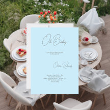 Modern minimalistisch Baby shower Oh Baby Blue
