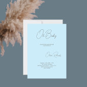 Modern minimalistisch Baby shower Oh Baby Blue Kaart